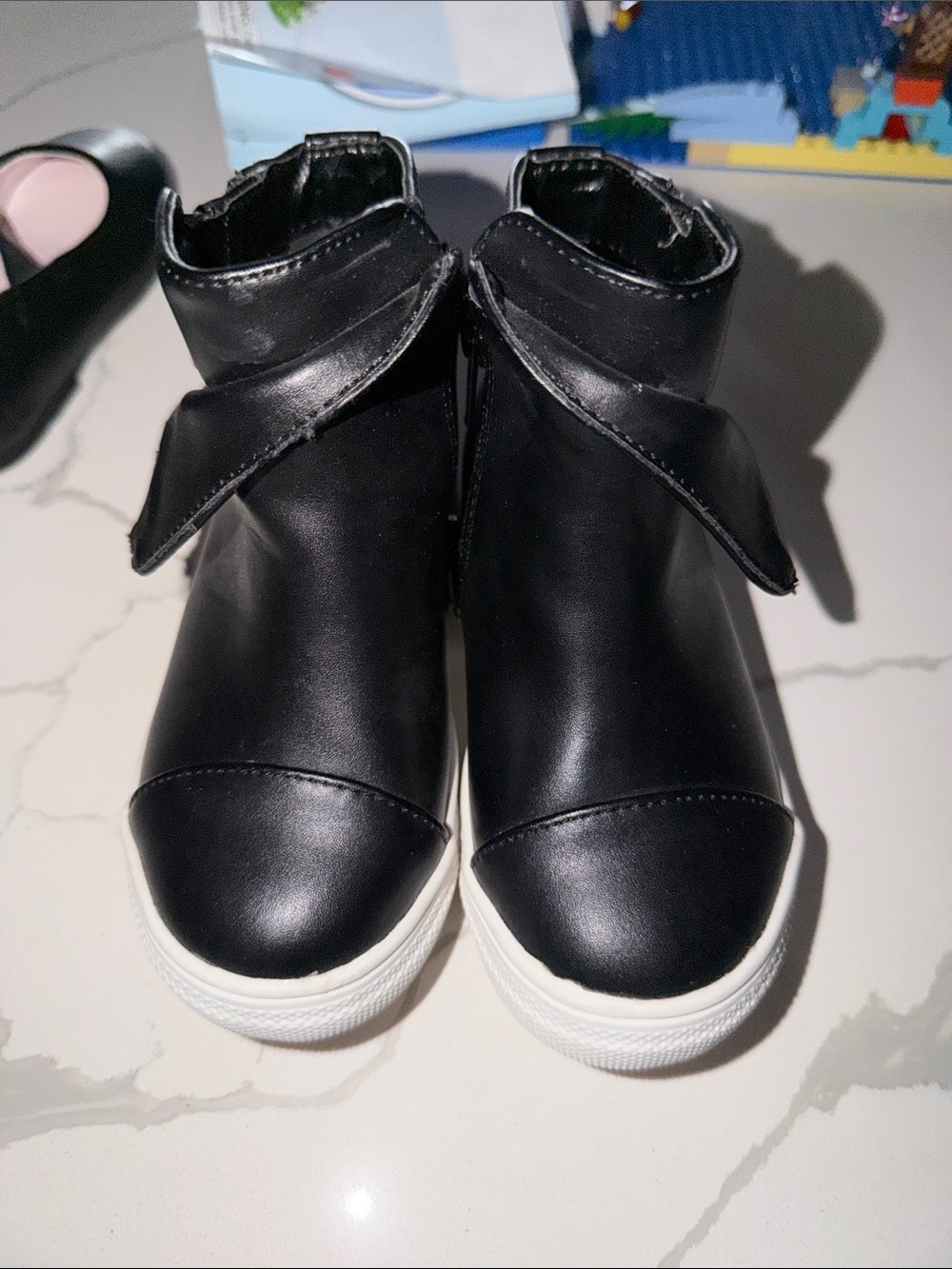 Nina Black High-Top Sneakers with White Sole
